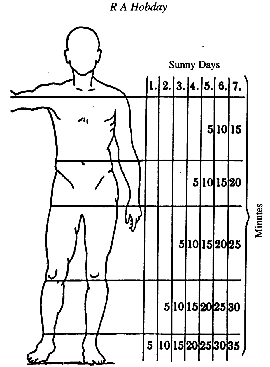 Figure: Diagramatic representation of the Rollier method of sunlight therapy.